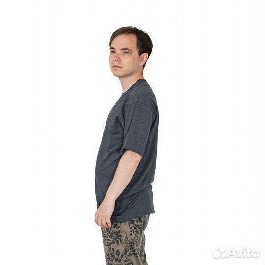 62740 Футболка оверсайз однотонная темно-серый