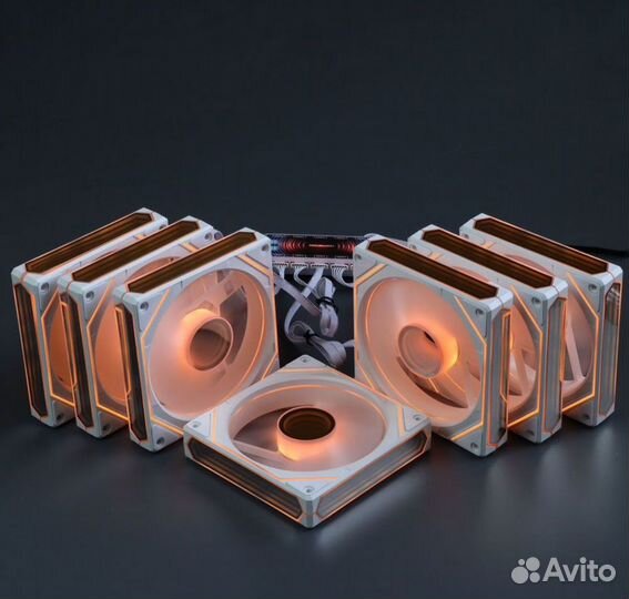 Корпусные вентиляторы 120мм argb 7 штук белые