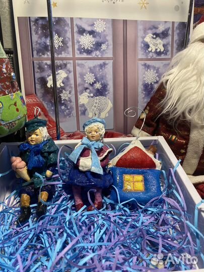 Ватные елочные игрушки