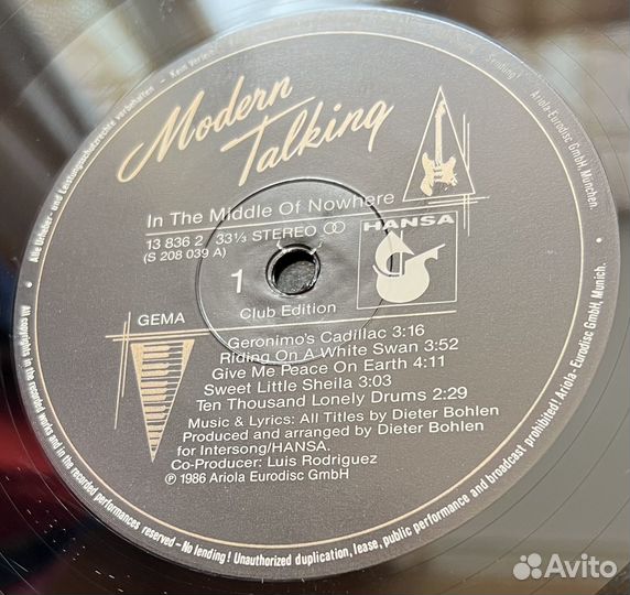 Modern Talking - In The Middle Of Nowhere - Винил