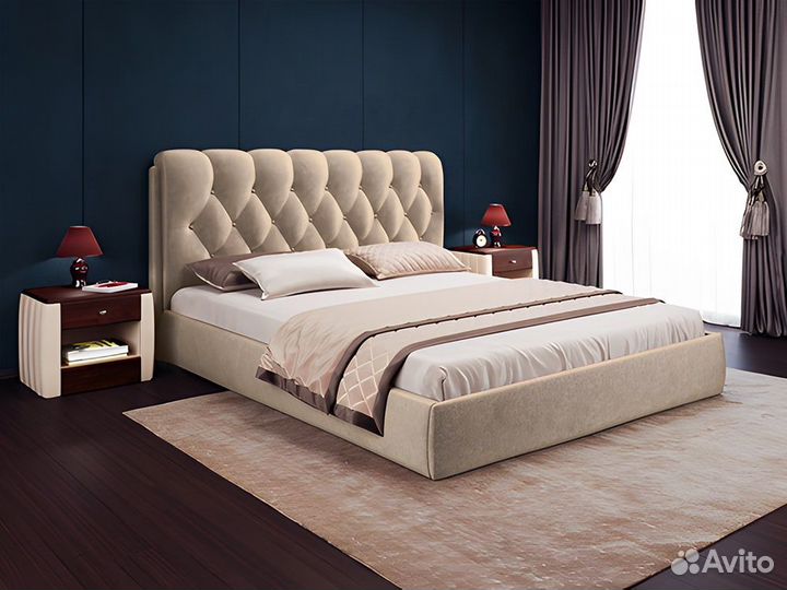 Кровать двуспальная империя люкс, Бархат 09 (160)