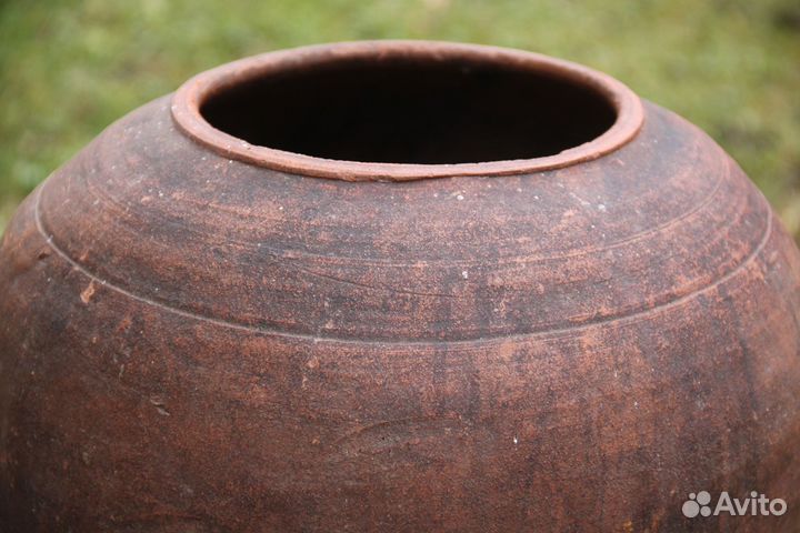 Горшок большой глиняный старинный 19 век Посуда №1
