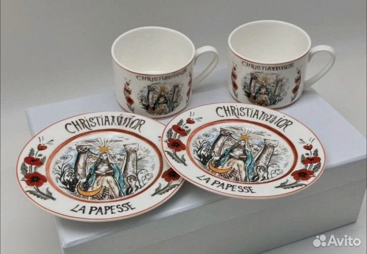 Чашка с блюдцем Dior костяной фарфор