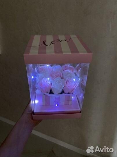 Букет мыльных роз с подсветкой