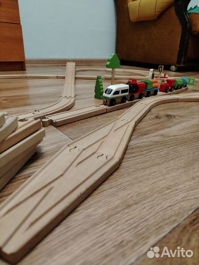 Деревянная железная дорога икеа+другие
