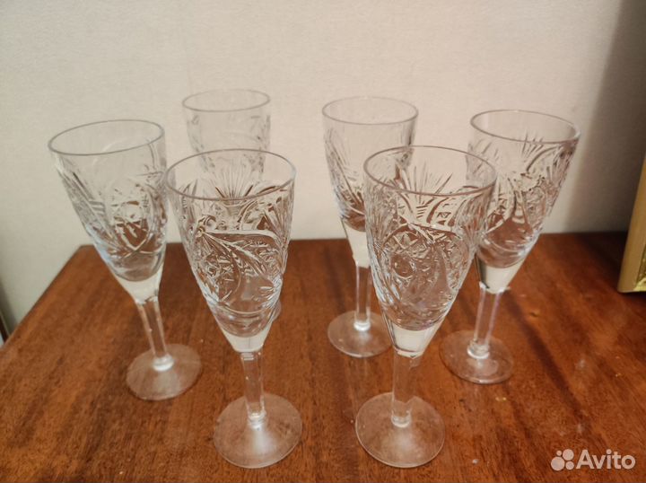 Хрустальные бокалы для шампанского СССР