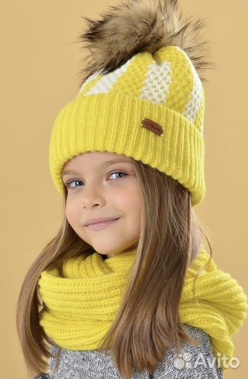 Зимняя шапка и снуд для девочки