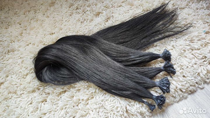 Волосы для наращивания чёрные