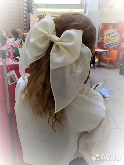 Большой бант на заколке для волос, свадебный бант