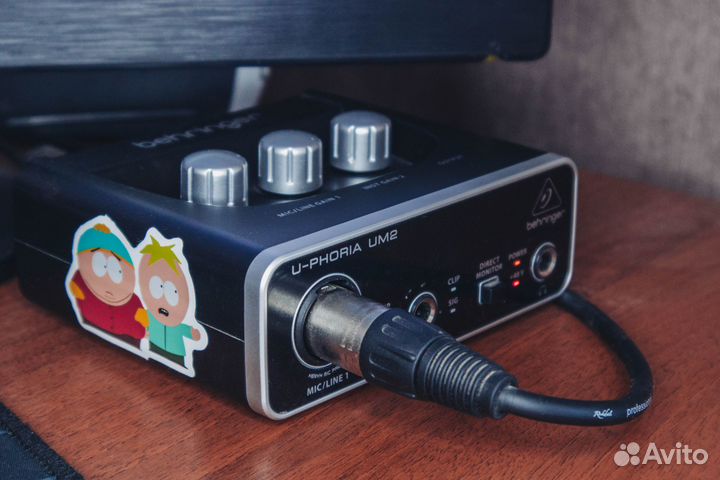 AKG P120 + Behringer UM2 + Пантограф + XLR кабель