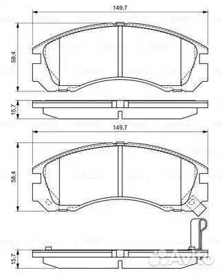 Колодки тормозные дисковые передние bosch 0 986 424 523