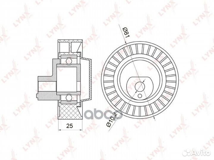 Ролик обводной приводного ремня PB7003 lynxauto