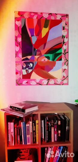 Картина абстракция. 100 лен, дерево