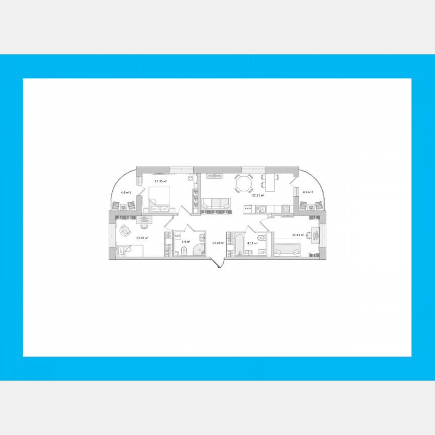3-к. квартира, 80,9 м², 11/15 эт.
