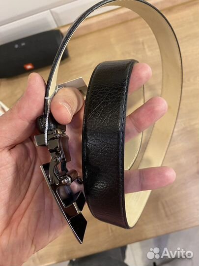 Ремень новый мужской кожаный черный 110 см