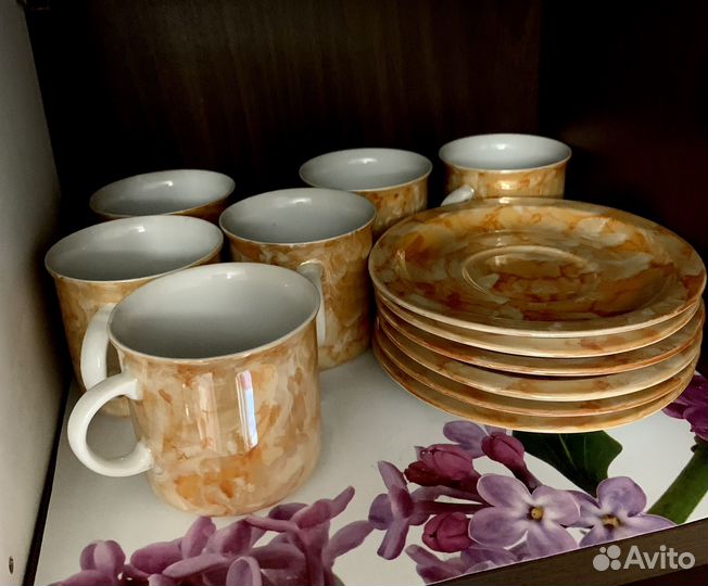 Чашки с блюдцами из Польши 6 шт