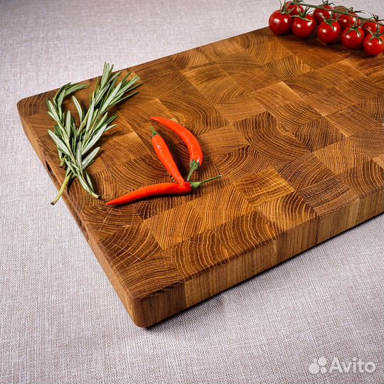 Торцевая разделочная доска из дуба - большая