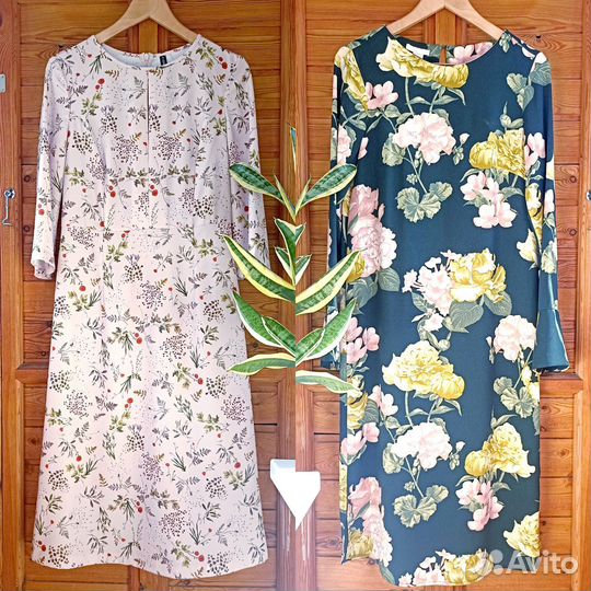 Платья миди с цветами S-M