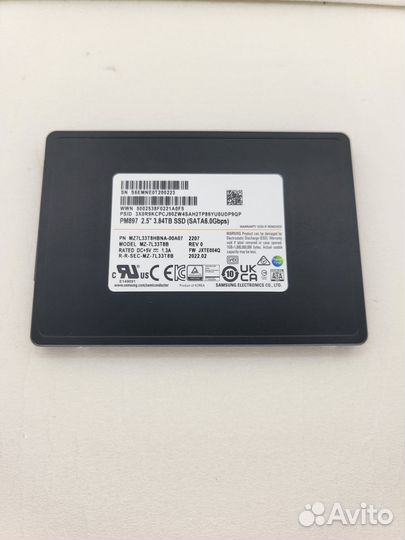 SSD Samsung PM897 3.84Tb MZ7L33T8hbna-00A07