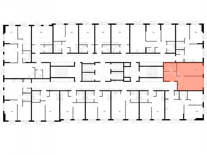 1-к. квартира, 43,7 м², 17/25 эт.