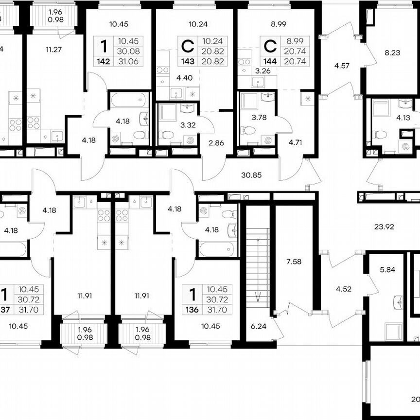 Квартира-студия, 27,7 м², 1/9 эт.