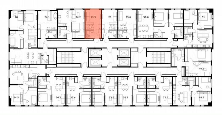 Квартира-студия, 19,9 м², 8/25 эт.