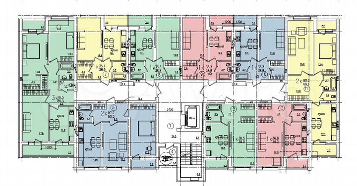 2-к. квартира, 66,1 м², 9/10 эт.