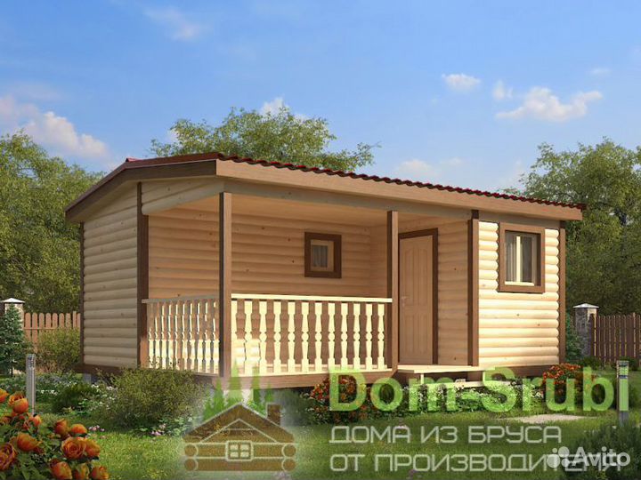 Карабаново-Мобильная Баня из бруса Гордыня-2 6х4.5