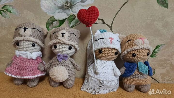 Игрушки, влюблённые пухляши. Ручная работа