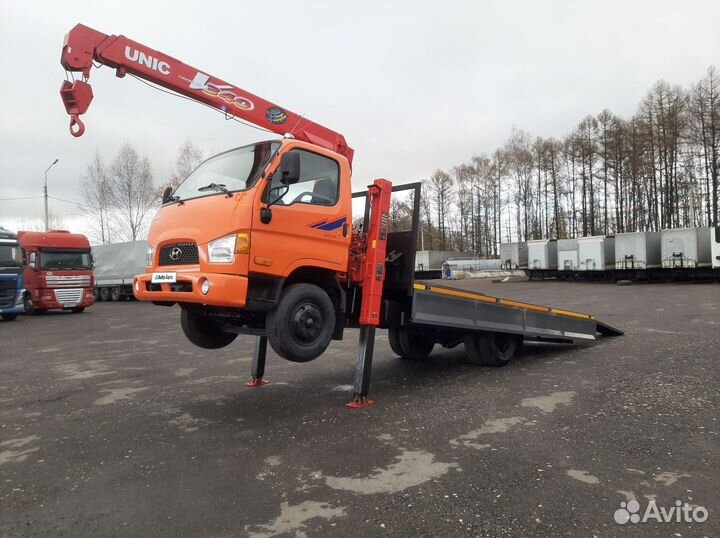 Бортовой грузовик Hyundai HD78 с КМУ UNIC, 2011