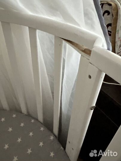 Детская кроватка трансформер круглая