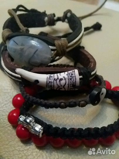 Браслеты унисекс кожаные