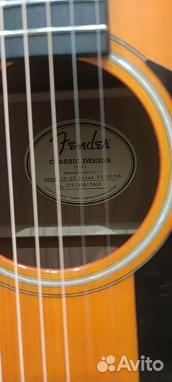 Акустическая гитара fender cd 60 dread v3 ds/sb