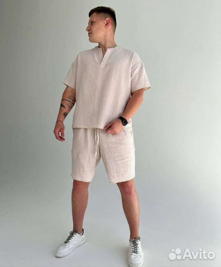 Мужской летний костюм рубашка и шорты