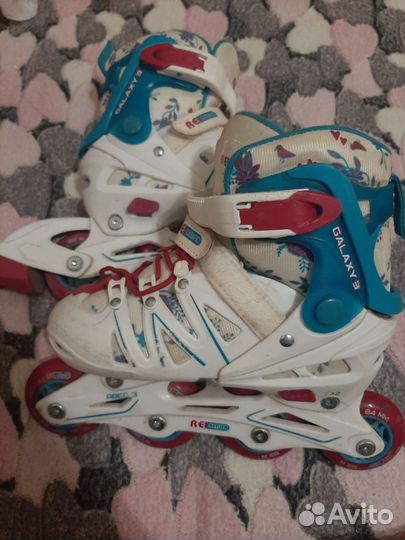 Роликовые коньки детские раздвижные размер 32 35