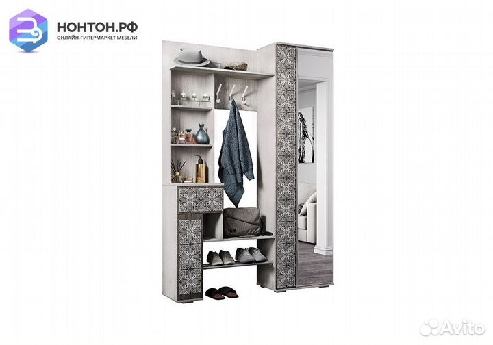 Прихожая Шанель ясень белый / ясень темный