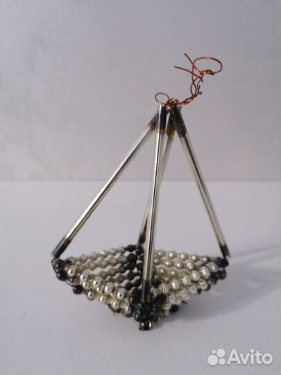 Стеклянная редкая елочная игрушка стеклярус