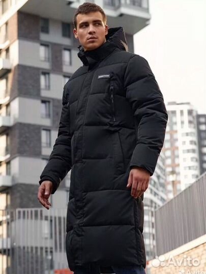 Пуховик 52 р. мужской зимний удлиненный классный