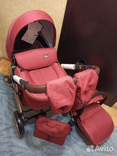 Dalux 608 Коляска 3в1 новая бордовый цвет