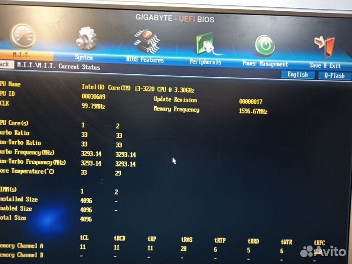 Связка ga-b75m-d2v + i3(3220) + 4gb(ddr3)