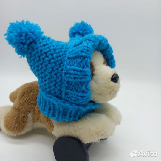 Вязаные шапочки с ушками для собак мелкой породы