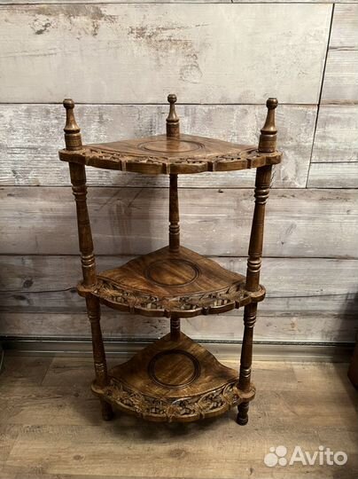 Этажерка угловая из массива манго. Новая