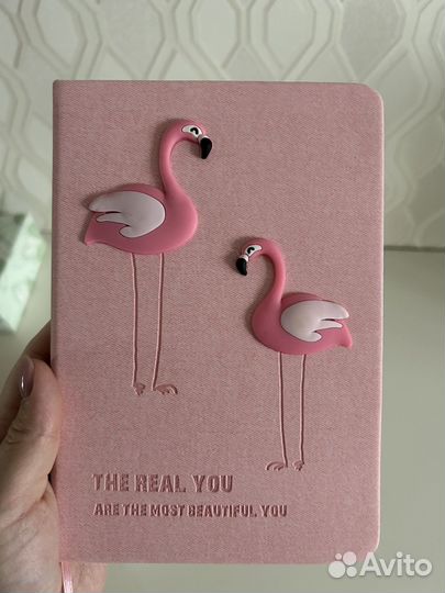Блокнот ручка набор розовый фламинго