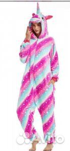 Кигуруми Единорог Яркий,радужный со звездами (M)