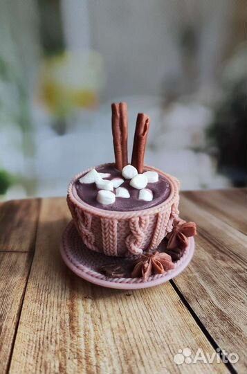 Мыло ручной работы. Вязаная чашка