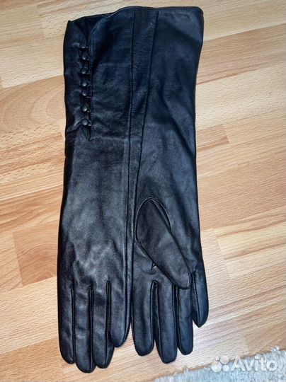 Перчатки женские кожаные новые длинные