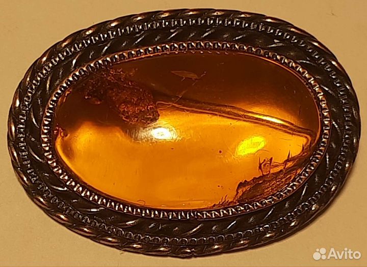 Брошь Сакта янтарь ручная работа Даильраде латсср