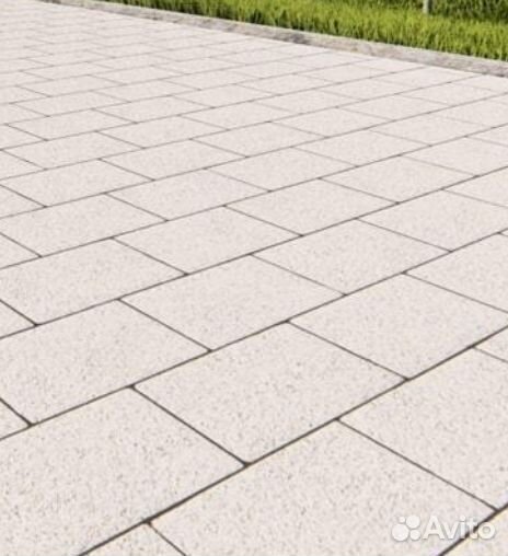 Тротуарная плитка белый гранит