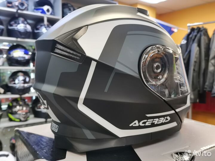 Шлем модуляр Acerbis чёрно-белый