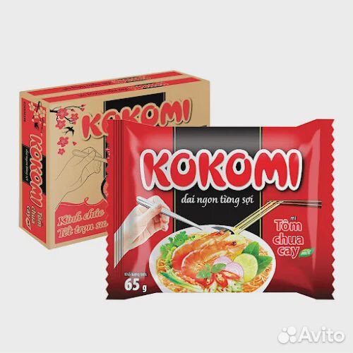 Лапша kokomi Tom chua cay кисло-острая с креветкой